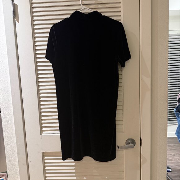Madewell Black Velvet Mock Turtleneck Mini Dress | Size M | Holiday Party & Even - Picture 5 of 6